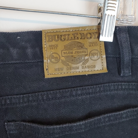 90s VTG Bugle Boy 750 Relaxed Straight Black Denim Jeans Size 34x30 Mens Cotton - Picture 8 of 10